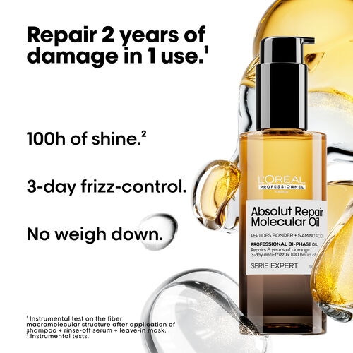 Serie Expert Absolut Repair Molecular Bi-Phase Oil for Damaged Hair - L'Or&eacute;al Professionnel | L'Or&eacute;al Partner Shop